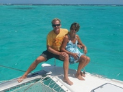 Fabrice et Magali, équipage d'Océane, catamaran de croisière dans les Antilles