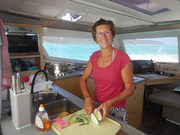 Magali, hôtesse du catamaran Océane