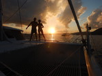coucher de soleil sur Océane, bateau d'hôtes
